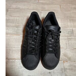 Addias Originals Superstar Allover Trefoils Carbon Black Men's Shoes New Sz 10